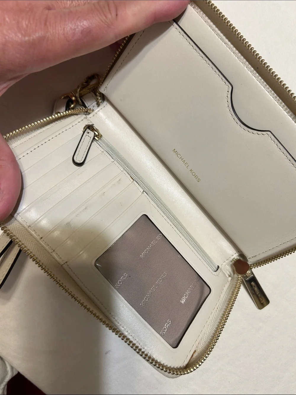 Michael Kors Tricolor Blush & Neutral Leather Wristlet